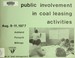 Cover of: Public involvement in coal leasing activities