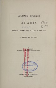 Cover of: Acadia; missing links of a lost chapter in American history