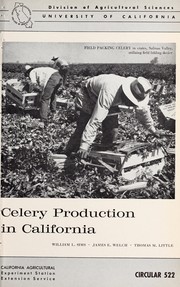 Cover of: Celery production in California by W. L. Sims