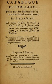 Cover of: Catalogue de tableaux by Pierre Remy