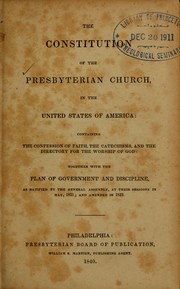 Cover of: The constitution of the Presbyterian Church in the United States of America ...