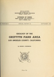 Cover of: Geology of the Griffith Park area: Los Angeles County, California.