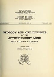Geology and ore deposits of the Afterthought Mine by John Patrick Albers