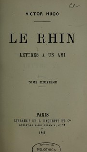 Cover of: Le Rhin: lettres à un ami