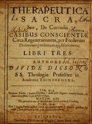 Cover of: Therapeutica sacra: seu, De curandis casibus conscientiae circa regenerationem per foederum divinorum prudentem applicationem : libri tres
