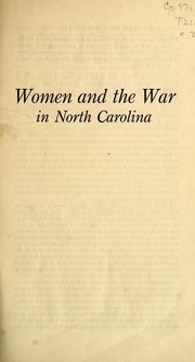 Cover of: Women and the war in North Carolina | Mabel Tate
