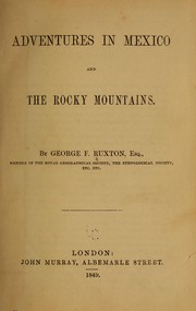 Cover of: Adventures in Mexico and the Rocky Mountains