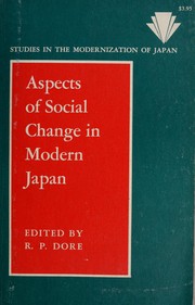 Cover of: Aspects of social change in modern Japan by edited by R.P. Dore ; contributors :