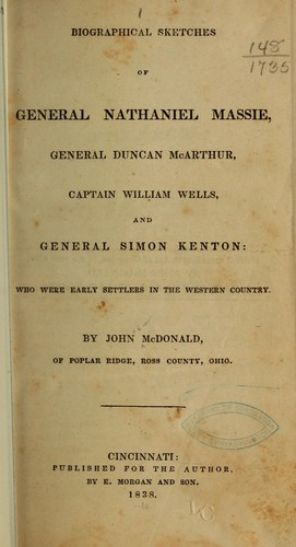 Biographical Sketches Of General Nathaniel Massie General