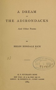 Cover of: A dream of the Adirondacks by Helen Hinsdale Rich