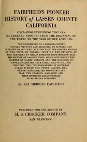 Cover of: Fairfield's pioneer history of Lassen County
