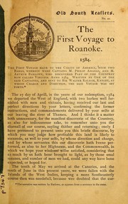 Cover of: The first voyage to Roanoke, 1584 by Arthur Barlowe