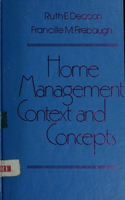 Cover of: Home management: context and concepts