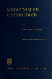 Cover of: Medizinische Psychologie. by Ernst Kretschmer