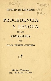 Cover of: Historia de los Andes by por Tulio Febres Cordero