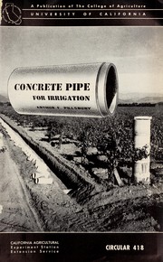 Cover of: Concrete pipe for irrigation by Arthur Francis Pillsbury