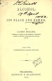Cover of: Alcohol, its place and power