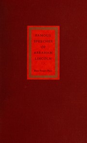 Cover of: Famous speeches [of] Abraham Lincoln