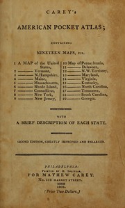 Cover of: Carey's American pocket atlas: containing nineteen maps ... : with a brief description of each state