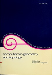 Cover of: Computers in geometry and topology