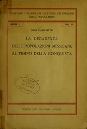 Cover of: La decadenza delle popolazioni messicane al tempo della conquista