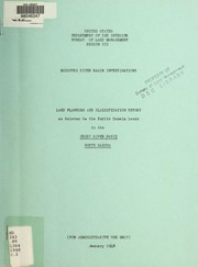 Cover of: Land planning and classification report of the public domain lands in the Missouri-Souris area in Montana