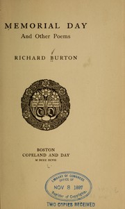 Cover of: Memorial Day | Burton, Richard