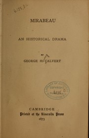 Cover of: Mirabeau: an historical drama