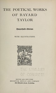 Cover of: The poetical works of Bayard Taylor