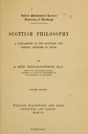 Cover of: Scottish philosophy: a comparison of the Scottish and German answers to Hume