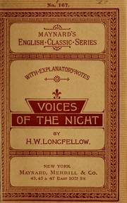 Cover of: Voices of the night | Henry Wadsworth Longfellow