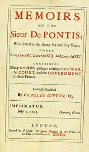 Cover of: Memoirs of the Sieur de Pontis | Louis de Pontis