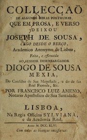 Collecçaõ de algumas obras posthumas by José de Sousa