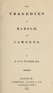 Cover of: The tragedies of Harold, and Camoens