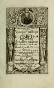 Cover of: Ps. P.M.Fr. Hieronymi Vahyae ... Elysabetha triumphans by Jeronymo Vahia