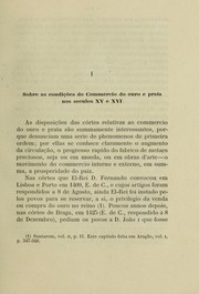 Cover of: O commercio do ouro e prata nos séculos XV e XVI