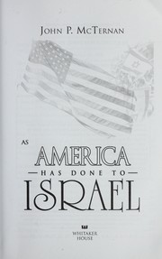 Cover of: As America has done to Israel