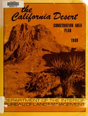 Cover of: The California Desert Conservation Area Plan, 1980