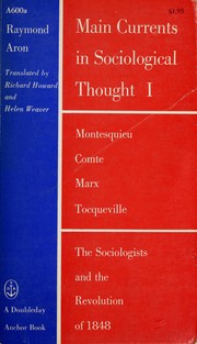 Cover of: Main currents in sociological thought.