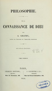 Cover of: Philosophie de la connaissance de Dieu