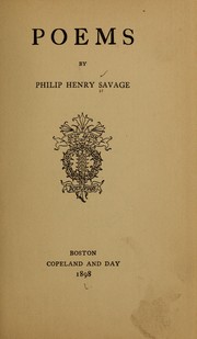 Cover of: Poems by Philip Henry Savage