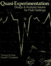 Cover of: Quasi-experimentation: design & analysis issues for field settings
