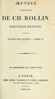 Cover of: Traité des études [ou de la manière d'enseigner et d'étudier les belles-lettres] by Charles Rollin