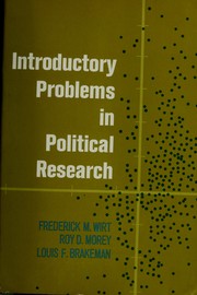 Cover of: Introductory problems in political research by Frederick M. Wirt
