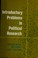 Cover of: Introductory problems in political research