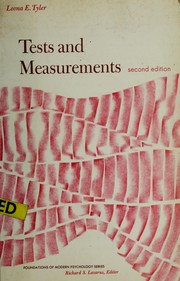 Cover of: Tests and measurements by Leona Elizabeth Tyler