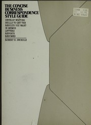 Cover of: The concise business correspondence style guide by Robert E. Swindle