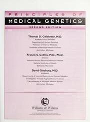 Cover of: Principles of medical genetics by Thomas D. Gelehrter