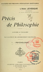 Cover of: Précis de philosophie, conforme au programme du baccalauréat de l'enseignement secondaire