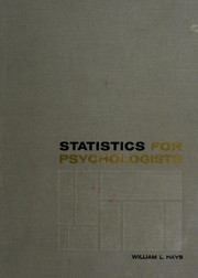 Cover of: Statistics for psychologists.